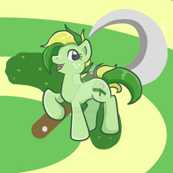Size: 1024x1024 | Tagged: safe, artist:yoshimarsart, oc, oc only, oc:pickle sickle, earth pony, pony, female, mare, solo, watermark