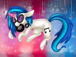 Size: 1024x768 | Tagged: safe, artist:c-h-y-a, dj pon-3, vinyl scratch, pony, unicorn, g4, female, mare, mouth hold, solo