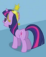 Size: 155x192 | Tagged: safe, screencap, twilight sparkle, pony, unicorn, g4, the return of harmony, big crown thingy, butt, cropped, discorded landscape, female, jewelry, mare, picture for breezies, plot, regalia, solo, unicorn twilight