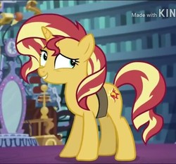 Size: 515x480 | Tagged: safe, screencap, sunset shimmer, pony, unicorn, equestria girls, equestria girls specials, g4, my little pony equestria girls: mirror magic, cropped, female, horn, mare, smiling