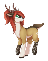 Size: 1024x1316 | Tagged: safe, artist:dusthiel, oc, oc only, oc:thicket, deer, pony, simple background, solo, transparent background