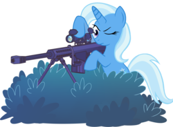 Size: 2625x1935 | Tagged: safe, artist:jotoast, trixie, oc, pony, unicorn, g4, .50 cal, barrett m82, female, gun, mare, one eye closed, simple background, sniper, this will end in death, transparent background, vector, weapon