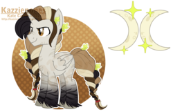 Size: 1024x664 | Tagged: safe, artist:kazziepones, oc, oc only, alicorn, pony, braid, male, reference sheet, simple background, solo, stallion, transparent background