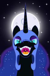 Size: 704x1072 | Tagged: safe, artist:bbbhuey, nightmare moon, pony, g4, bust, female, imminent vore, maw, mawshot, open mouth, solo