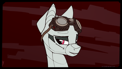 Size: 1654x932 | Tagged: safe, artist:xn-d, oc, oc only, oc:dorn, original species, plane pony, pony, do 217 n2, goggles, grin, male, plane, smiling, solo, stallion