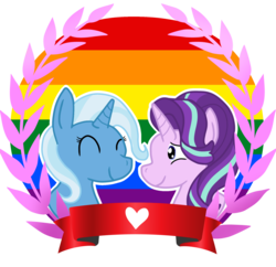 Size: 1908x1847 | Tagged: safe, artist:scraleos, starlight glimmer, trixie, pony, unicorn, g4, bust, eyes closed, female, heart, lesbian, mare, portrait, ship:startrix, shipping, simple background, smiling, transparent background