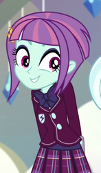 Size: 474x805 | Tagged: safe, screencap, sunny flare, equestria girls, equestria girls specials, g4, my little pony equestria girls: dance magic, adoraflare, clothes, cropped, crystal prep academy uniform, cute, female, school uniform, solo