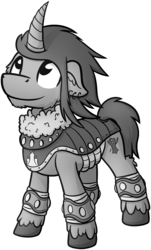 Size: 985x1628 | Tagged: safe, artist:moemneop, oc, oc only, oc:solon, pony, unicorn, armor, male, monochrome, simple background, solo, stallion, transparent background
