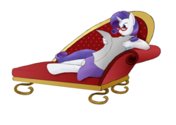 Size: 1240x877 | Tagged: safe, artist:alixnight, rarity, anthro, g4, clothes, fainting couch, female, newspaper, simple background, solo, white background