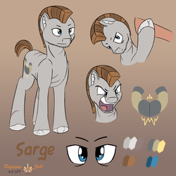 Size: 2000x2000 | Tagged: safe, artist:floofyfoxcomics, oc, oc only, oc:sarge, earth pony, pony, high res, male, reference sheet, solo, stallion