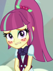 Size: 394x530 | Tagged: safe, edit, edited screencap, screencap, sour sweet, equestria girls, equestria girls specials, g4, blushing, clothes, cropped, crystal prep academy uniform, female, school uniform