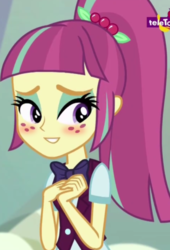 Size: 356x523 | Tagged: safe, edit, edited screencap, screencap, sour sweet, equestria girls, equestria girls specials, g4, blushing, clothes, cropped, crystal prep academy uniform, female, inverted mouth, school uniform, teletoon