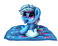 Size: 2021x1608 | Tagged: safe, artist:pridark, oc, oc only, alicorn, pony, alicorn oc, baby, baby pony, cute, hnnng, magical lesbian spawn, offspring, pacifier, parent:trixie, parent:twilight sparkle, parents:twixie, simple background, solo, transparent background