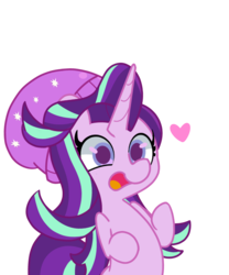 Size: 1000x1200 | Tagged: safe, artist:turtlefarminguy, starlight glimmer, pony, unicorn, g4, beanie, clothes, cute, female, glimmerbetes, hat, heart, mare, open mouth, simple background, smiling, solo, transparent background