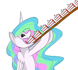 Size: 656x590 | Tagged: safe, artist:flamevulture17, princess celestia, alicorn, pony, g4, animated, cake, cakelestia, cartoon physics, digestion without weight gain, eating, female, food, gif, gluttony, hammerspace, hammerspace belly, loop, mare, open mouth, simple background, smiling, solo, stuffing, that pony sure does love eating, this will end in weight gain, white background