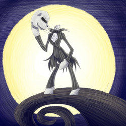 Size: 1024x1024 | Tagged: safe, artist:mephysta, pony, bipedal, bone, clothes, jack skellington, male, moon, ponified, skeleton, skull, solo, stallion, suit, the nightmare before christmas