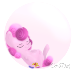 Size: 2000x2000 | Tagged: safe, artist:binkyt11, oc, oc only, earth pony, pony, bubble, calm, eyes closed, female, high res, mare, on back, sleeping, solo