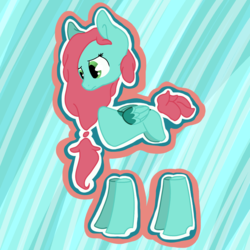 Size: 1396x1396 | Tagged: safe, artist:binkyt11, oc, oc only, pegasus, pony, abstract background, female, limbless, looking down, mare, modular, solo