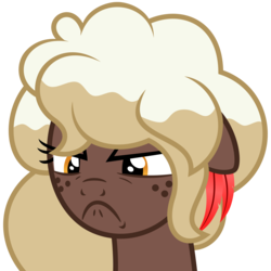 Size: 7000x7000 | Tagged: safe, artist:besttubahorse, oc, oc only, oc:sweet mocha, pony, absurd resolution, angry, bust, female, freckles, frown, mare, portrait, simple background, solo, transparent background, unamused, vector