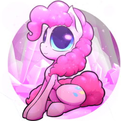 Size: 2700x2700 | Tagged: safe, artist:greenpidge, pinkie pie, earth pony, pony, g4, crystal, female, high res, simple background, solo, transparent background