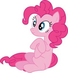 Size: 542x582 | Tagged: safe, artist:thinkingwithsmile, pinkie pie, pony, g4, female, scrunchy face, simple background, sitting, solo, transparent background, vector