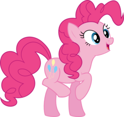 Size: 685x643 | Tagged: safe, artist:thinkingwithsmile, pinkie pie, pony, g4, too many pinkie pies, female, happy, raised hoof, raised leg, simple background, solo, transparent background, vector