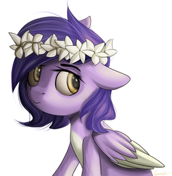Size: 2040x2092 | Tagged: safe, artist:the---sound, oc, oc only, pegasus, pony, female, floral head wreath, flower, high res, mare, solo