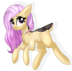 Size: 900x884 | Tagged: safe, artist:queenofsilvers, oc, oc only, oc:anita, deer, pony, collar, solo