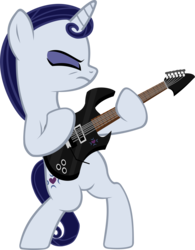 Size: 5117x6547 | Tagged: safe, artist:ironm17, moonlight raven, pony, unicorn, g4, absurd resolution, bipedal, electric guitar, eyes closed, female, goth, gothic, guitar, guitarity, mare, metal, musical instrument, simple background, solo, transparent background, vector
