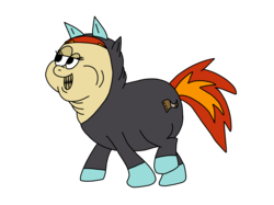 Size: 2732x2048 | Tagged: safe, artist:filmfatflick, oc, oc only, oc:film flick, pony, .mov, cutie mark, fat, high res, pony.mov, simple background, smiling, solo, transparent background