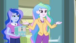 Size: 640x360 | Tagged: safe, screencap, princess celestia, princess luna, principal celestia, vice principal luna, equestria girls, g4, my little pony equestria girls