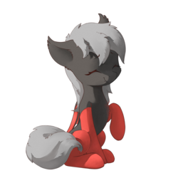 Size: 1800x1800 | Tagged: safe, artist:freeedon, oc, oc only, oc:dusty fang, bat pony, pony, clothes, eyes closed, female, mare, raised hoof, simple background, smiling, socks, solo, transparent background