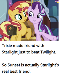 Size: 420x536 | Tagged: safe, starlight glimmer, sunset shimmer, pony, unicorn, equestria girls, equestria girls specials, g4, my little pony equestria girls: mirror magic, background pony strikes again, image macro, meme, op is a duck, op is trying to start shit, text, wrong