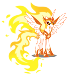 Size: 4492x5000 | Tagged: safe, artist:dashiesparkle, daybreaker, alicorn, pony, a royal problem, g4, absurd resolution, female, helmet, mane of fire, mare, simple background, smiling, solo, spread wings, transparent background, vector, wings