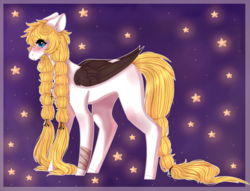Size: 2229x1707 | Tagged: safe, artist:nightstarss, oc, oc only, oc:nameless, pegasus, pony, colored wings, female, mare, side view, solo