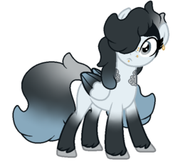 Size: 600x554 | Tagged: safe, artist:angei-bites, oc, oc only, oc:rain cloud, pegasus, pony, base used, colored wings, female, mare, multicolored wings, piercing, simple background, solo, transparent background