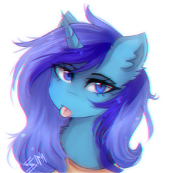 Size: 904x928 | Tagged: safe, artist:spacelight_unicorn, oc, oc only, oc:spacelight, pony, unicorn, clothes, female, horn, looking at you, simple background, solo, tongue out, unicorn oc, white background