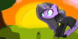 Size: 1560x784 | Tagged: safe, artist:pinkiscuuupcake, oc, oc only, oc:shadow spark, pony, deviantart muro, solo