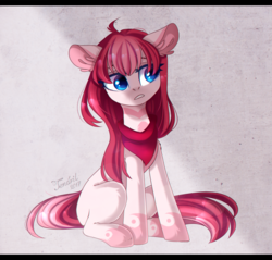 Size: 1280x1225 | Tagged: safe, artist:ten-dril, oc, oc only, oc:amai, earth pony, pony, female, floppy ears, mare, sitting, solo