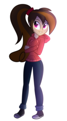 Size: 1000x1800 | Tagged: dead source, safe, artist:wubcakeva, oc, oc only, oc:cupcake slash, equestria girls, g4, clothes, equestria girls-ified, female, hoodie, pants, simple background, solo, transparent background