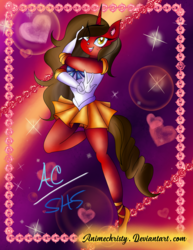 Size: 1024x1325 | Tagged: safe, artist:animechristy, oc, oc only, unicorn, anthro, anime, anthro oc, clothes, female, looking at you, mare, sailor moon (series)