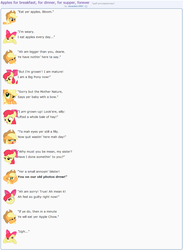 Size: 868x1189 | Tagged: safe, artist:dziadek1990, apple bloom, applejack, g4, conversation, dialogue, emote story, emotes, poem, reddit, rhyme, slice of life, text