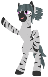 Size: 1710x2713 | Tagged: safe, artist:glacierfrostclaw, oc, oc only, oc:ouija, zebra, drill hair, female, lineless, mare, simple background, standing, starkatteri, transparent background, tribal