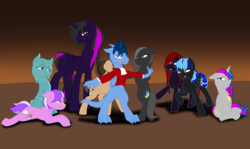 Size: 7529x4500 | Tagged: safe, artist:glacierfrostclaw, screwball, oc, oc:celia, oc:glacier frostclaw, oc:lilith(glacierfrostclaw), oc:lollipop lee, oc:pancake, oc:sunburst, oc:vega, oc:zero gravity, pony, g4, absurd resolution, hell to your doorstep