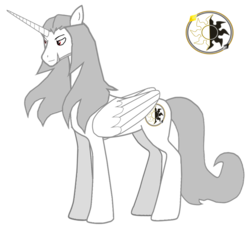 Size: 925x863 | Tagged: safe, artist:razthor, oc, oc only, oc:sherem, alicorn, pony, alicorn oc, male, monochrome, simple background, stallion, transparent background