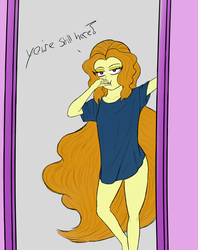 Size: 1039x1310 | Tagged: artist needed, safe, adagio dazzle, pony, equestria girls, g4, aftersex, brushing teeth, female, offscreen character, solo, toothbrush