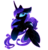 Size: 2017x2091 | Tagged: safe, artist:magnaluna, nightmare moon, princess luna, alicorn, pony, g4, alternate design, cheek fluff, chest fluff, constellation, curved horn, cute, ear fluff, ethereal mane, female, floppy ears, galaxy mane, high res, horn, leg fluff, looking at you, lunabetes, mare, moonabetes, nightmare luna, prone, simple background, solo, spread wings, transparent background, wings