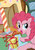 Size: 2480x3508 | Tagged: safe, artist:neoshrek, pinkie pie, earth pony, pony, g4, cupcake, female, food, high res, present, solo, sugarcube corner