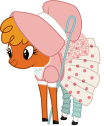 Size: 1001x1213 | Tagged: safe, artist:cloudy glow, little strongheart, bison, buffalo, pony, g4, adoraheart, bo peep, calf, clothes, clothes swap, cosplay, costume, crossover, cute, disney, dress, pixar, puffy sleeves, simple background, smiling, solo, toy story, transparent background, vector