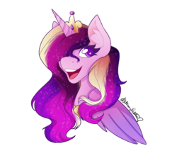 Size: 1024x844 | Tagged: safe, artist:snowdeer97, princess cadance, alicorn, pony, g4, female, open mouth, simple background, smiling, solo, transparent background